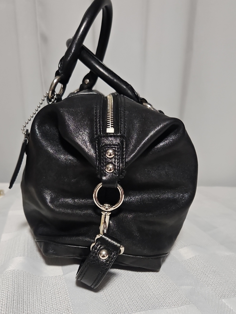Black Leather Coach Ashley Satchel - Picture 6 of 14